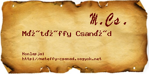 Mátéffy Csanád névjegykártya